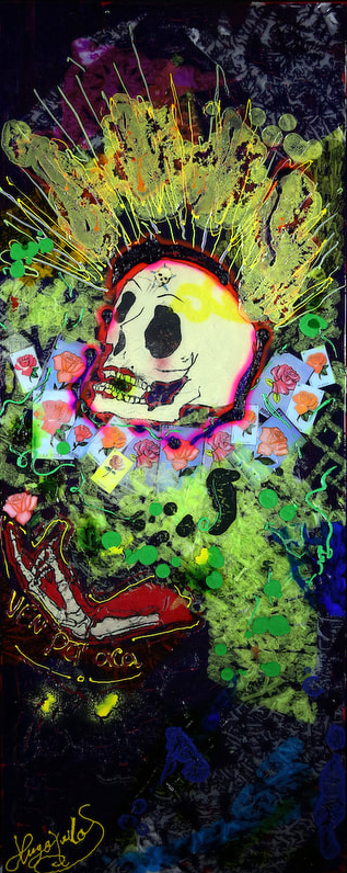 "Rosa Ven Pa’aca" by Hugo Ximello-Salido. Mixed media. 40"x16". Original.