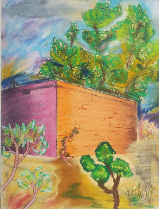 "Terraform - 2" by Spence Rubin. Pastel on paper. 12"x18"x0.75". 2023.