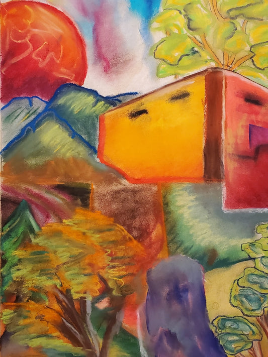 "Terraform - 4" by Spencer Rubin. Pastel on paper. 12"x18". 2023.