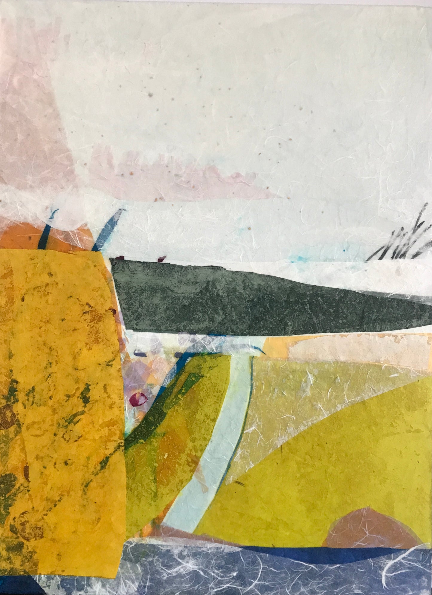 "Summer I" by Kristen George Kavanagh. 24"x18"x0.75". Collage.