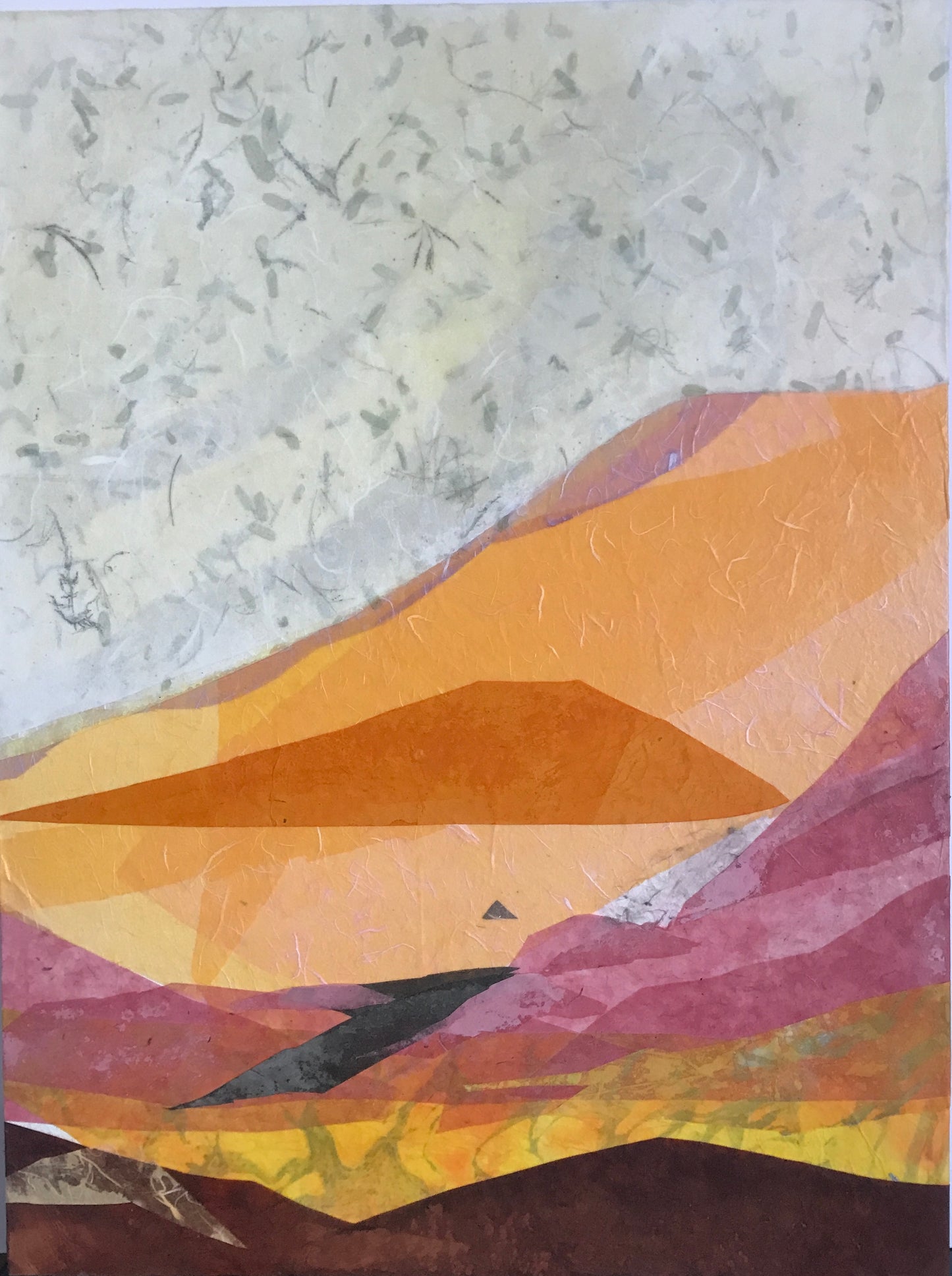 "Wind I" by Kristen George Kavanagh. 24"x18"0.75". Collage.